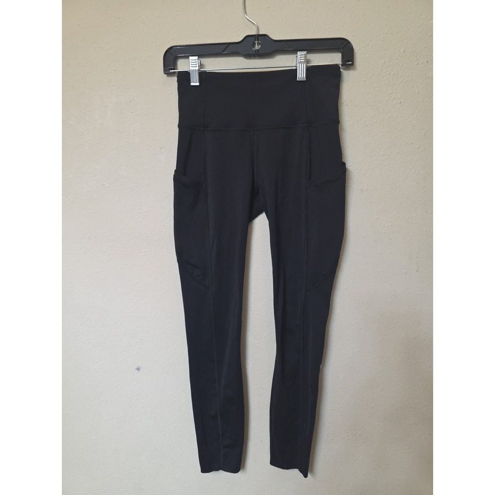 Lululemon Fast Free 7/8 Tight II black Non-Reflective size 4 excellent gym yoga